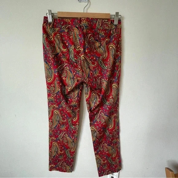 Lauren Ralph Lauren Red Paisley Dress Pants, Women's Size 2P - Picture 4 of 9